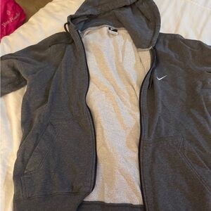 Nike Womens vintage zip up hoodie, Size:large, Color dark gray